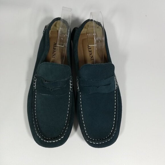 Alfani Blue Leather Driving Moccasins Size 7